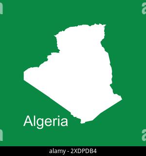 Carte très détaillée de l'Algérie avec des frontières isolées en arrière-plan Illustration de Vecteur