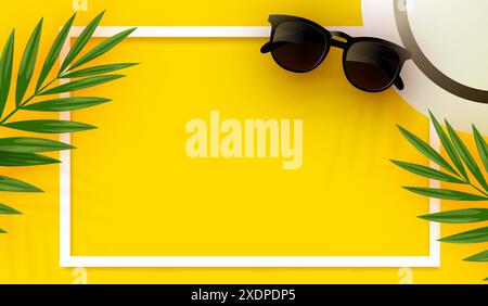 Cadre été. Fond tropical. Illustration vectorielle Illustration de Vecteur