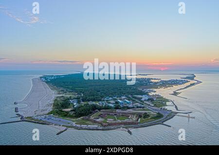 Dauphin Island, Alabama au coucher du soleil en juin Banque D'Images