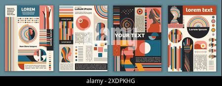 Diversité égalité inclusion appartenance. Silhouettes de personnes de cultures diverses. Concept DEIB. Modèle pour la couverture ou l'affiche du dépliant Illustration de Vecteur