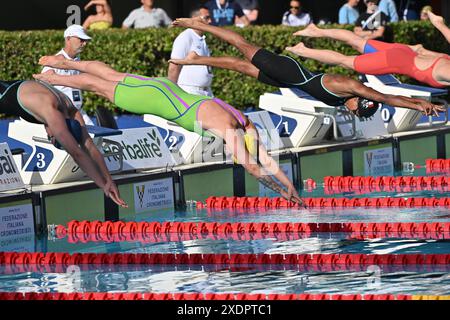 Rome, Italie. 23 juin 2024. Foro Italico, Roma, Italie - SJOSTROM Sarah 50 femmes nage libre pendant Settecolli Journée de qualification olympique de natation 3, 23 juin 2024 (photo par Roberto Ramaccia/Sipa USA) crédit : Sipa USA/Alamy Live News Banque D'Images