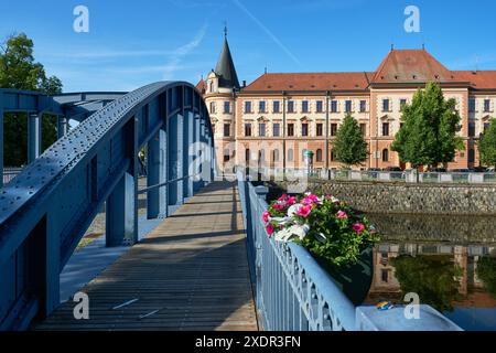 Géographie / voyage, Slovaquie, Ceske Budejovice, place principale avec fontaine Samson en soirée, DROITS-SUPPLÉMENTAIRES-AUTORISATION-INFO-NON-DISPONIBLE Banque D'Images