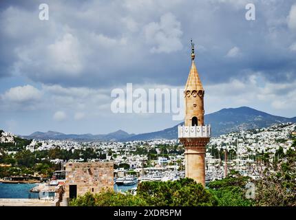 Détail de la mosquée de Bodrum, vieille ville de Bodrum, Turquie, Europe Banque D'Images