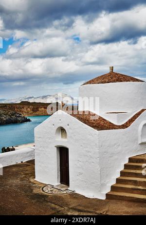 Chapelle Saint-Georges à Lindos, Rhodes, Grèce, Europe Banque D'Images