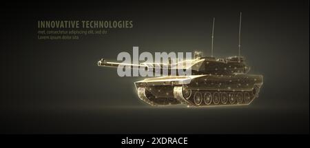 Réservoir sur le fond kaki. Armes de guerre, char blindé Illustration de Vecteur