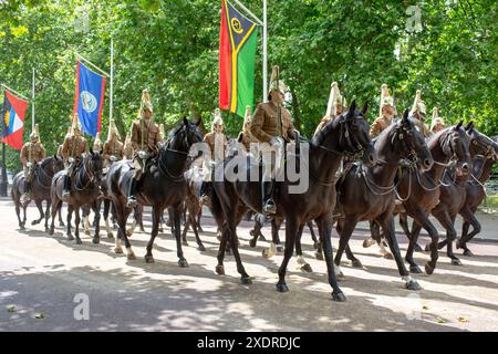 Londres, Royaume-Uni. 24 juin 2024. Répétition pour la visite du domaine de l'empereur du Japon demain crédit : Richard Lincoln/Alamy Live News Banque D'Images