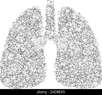 Poumon humain abstrait à partir de points et de lignes Illustration de Vecteur