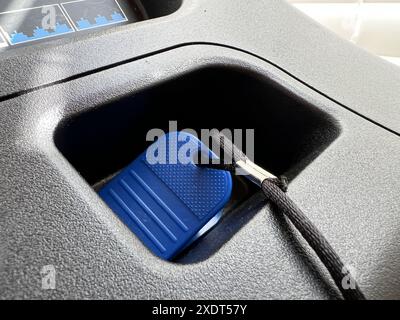 États-Unis. 20 janvier 2022. Cordon d'arrêt d'urgence pour tapis roulant, Lafayette, Californie, 20 janvier 2022. Photo de Tech Trends. (Photo de Gado/Sipa USA) crédit : Sipa USA/Alamy Live News Banque D'Images