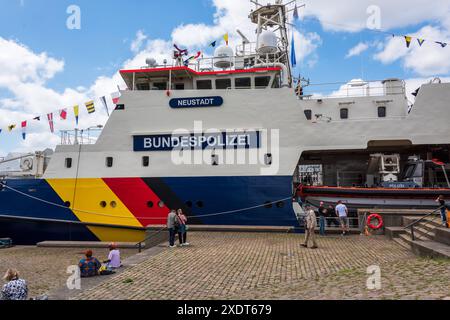 Kiel, Deutschland, 24. Jun. 24 Impressionen von der Kieler Woche 2024 im Bereich der Hörn, und sdem Germaniabecken dem Endausläufer der Kieler Förde *** Kiel, Allemagne, 24 juin 24 impressions du Kieler Woche 2024 dans la région de Hörn, et du Germaniabecken, dernier tronçon du fjord de Kiel Banque D'Images