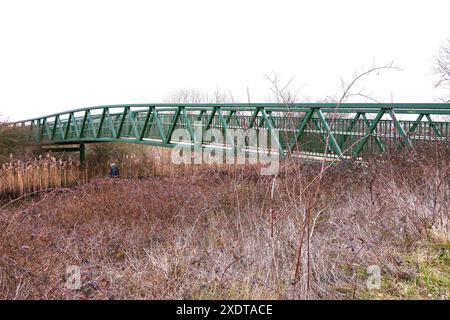 Upton Northampton Northamptonshire les gens marchent en marchant l'herbe rive de l'eau bord de ruisseau portes arbres campagne comté pays pont terrestre Banque D'Images