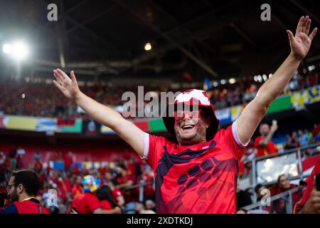 Fans von Albanien, GER, Albanie (ALB) vs Espagne (ESP), Fussball Europameisterschaft, UEFA EURO 2024, Gruppe B, 3. Spieltag, 24.06.2024 Foto : Eibner-Pressefoto/Michael Memmler Banque D'Images