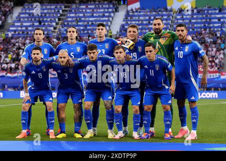 Leipzig, Germanie. 24 juin 2024. Équipe d'Italie lors du match de football Euro 2024 entre la Croatie et l'Italie au stade de Leipzig, Leipzig, Allemagne - lundi 24 juin 2024. Sport - Football. (Photo de Fabio Ferrari/LaPresse) crédit : LaPresse/Alamy Live News Banque D'Images