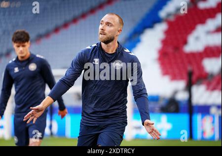 Francfort, Allemagne. 24 juin 2024. Christian Eriksen et Christian Noergaard lors de la session d'entraînement du Danemark à l'Allianz Arena de Munich, Allemagne lundi 24 juin 2024 crédit : Ritzau/Alamy Live News Banque D'Images