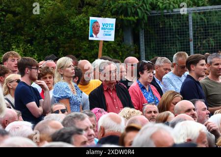 Trago Mills, Newton Abbot, Devon, Royaume-Uni. 24 juin 2024. Elections générales 2024 : campagne de réforme au Royaume-Uni à Trago Mills, Newton Abbot, Devon. Crédit : Nidpor/Alamy Live News Banque D'Images