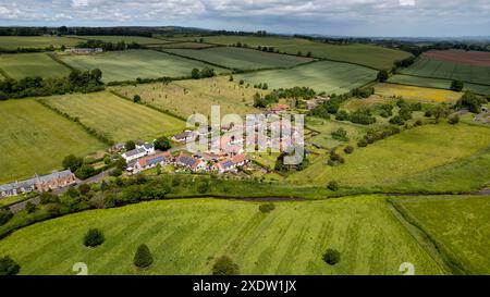 Vue aérienne par drone de Greenlaw Town, Scottish Borders. Écosse, Royaume-Uni Banque D'Images