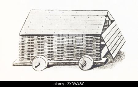 Canopée défensive mobile (tortue) - ancien véhicule militaire grec. Reconstruction du milieu du XXe siècle. Banque D'Images