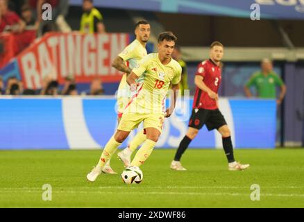 Martin Zubimendi Ibanez d'Espagne lors de l'EURO 2024, match de football du groupe B entre l'Albanie et l'Espagne le 24 juin 2024 à l'Arena Dusseldorf, Dusseldorf, Allemagne. Photo Nderim Kaceli Banque D'Images