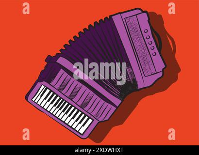 Accordéon. Illustration accordéon vecteur d'instrument de musique Illustration de Vecteur