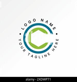 Conception de logo concept graphique créatif premium vecteur stock initial C ou CC police négative atelier de clé spatiale. Apparenté à l'ingénieur de typographie monogramme Illustration de Vecteur