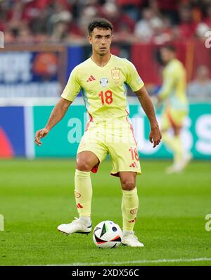 L'Espagnol Martin Zubimendi lors du match du Groupe B de l'UEFA Euro 2024 à la Dusseldorf Arena de Dusseldorf, en Allemagne. Date de la photo : lundi 24 juin 2024. Banque D'Images