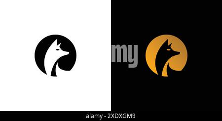 Design élégant du logo Fox rond Illustration de Vecteur