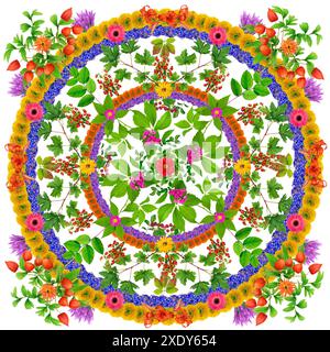 Isolé laisse le bonheur mandala Banque D'Images