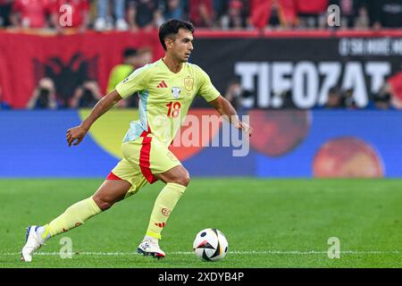 Martin Zubimendi (18 ans) d'Espagne lors d'un match de football entre les équipes nationales d'Albanie et d'Espagne le troisième jour du Groupe B en phase de groupes du tournoi UEFA Euro 2024 , le lundi 24 juin 2024 à Dusseldorf , Allemagne . PHOTO SPORTPIX | Stijn Audooren Banque D'Images