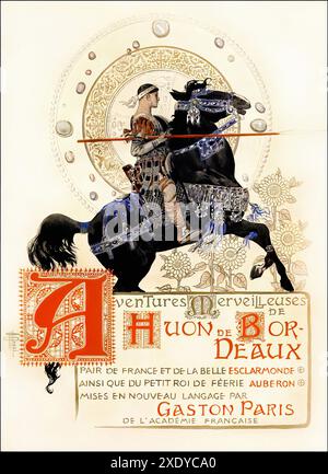 Orazi Manuel - aventures merveilleuses de Huon de Bordeaux 1904 - affiche imprimée Vintage illustrée Banque D'Images