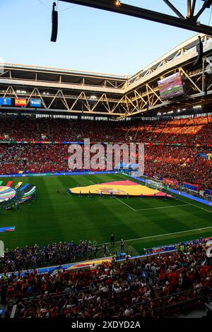 DUESSELDORF, ALLEMAGNE - 25 JUIN 2024 : le match de football de l'EURO 2024 Albanie vs Espagne à Duesseldorf Arena Banque D'Images