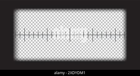 Caméra vidéo, jumelle et viseur à rouleau de caméra superposé. Caméra et modèle vectoriel de cadre binoculaire. Lignes noires sur fond transparent. Illustration de Vecteur