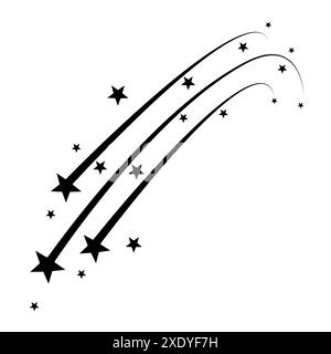 Étoile filante avec traînée d'étoile élégante et fond isolé de vecteur d'étoile tombante Illustration de Vecteur