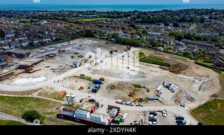 Vue aérienne du Wellington Gardens Development par Abbey New Homes Cross Road, Walmer, sur ce qui était un site vert, à la périphérie de la ville. Banque D'Images