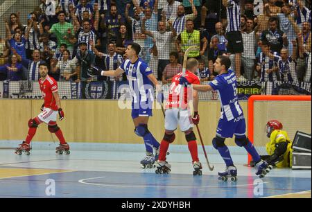 Porto, Portugal. 23 juin 2024. Porto, 23/06/2024 - Futebol Clube do Porto a accueilli Sport Lisboa e Benfica cet après-midi au Pavillon de l'Arena de Dragão, dans un match comptant pour le match 03 - Championnat national de hockey sur roulettes - finale - 2023/2024 crédit : Atlantico Press/Alamy Live News Banque D'Images