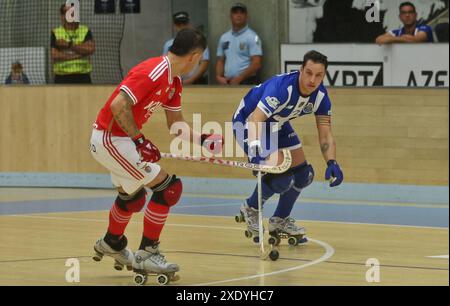 Porto, Portugal. 23 juin 2024. Porto, 23/06/2024 - Futebol Clube do Porto a accueilli Sport Lisboa e Benfica cet après-midi au Pavillon de l'Arena de Dragão, dans un match comptant pour le match 03 - Championnat national de hockey sur roulettes - finale - 2023/2024 crédit : Atlantico Press/Alamy Live News Banque D'Images