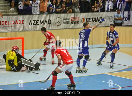 Porto, Portugal. 23 juin 2024. Porto, 23/06/2024 - Futebol Clube do Porto a accueilli Sport Lisboa e Benfica cet après-midi au Pavillon de l'Arena de Dragão, dans un match comptant pour le match 03 - Championnat national de hockey sur roulettes - finale - 2023/2024 crédit : Atlantico Press/Alamy Live News Banque D'Images