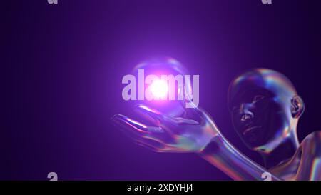 illustration 3d de la technologie du futur. Banque D'Images