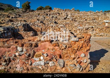 Palais des ruines de Zakros, site archéologique minoen, à Kato Zakro (Zakros), Géoparc de Sitia, Crète orientale, Grèce Banque D'Images