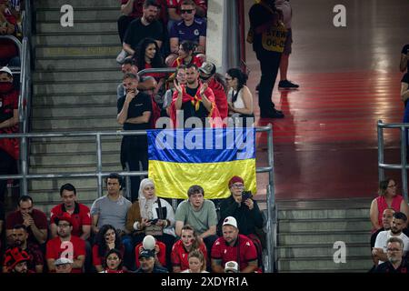 DUESSELDORF, ALLEMAGNE - 25 JUIN 2024 : le match de football de l'EURO 2024 Albanie vs Espagne à Duesseldorf Arena Banque D'Images