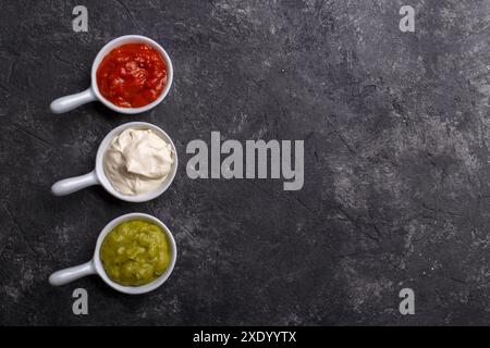 Sauces mexicaines pour plat traditionnel Banque D'Images