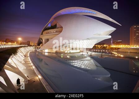 La Reine Sofia Palais des Arts, Cité des Arts et des Sciences, Valence. Comunidad Valenciana, Espagne Banque D'Images