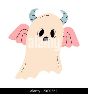 Fantôme d'Halloween. Fantôme volant. Illustration de Vecteur