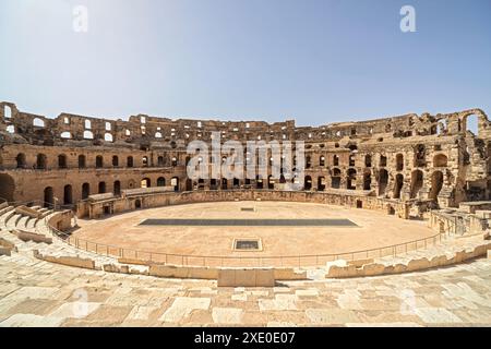 L'un des amphithéâtres les mieux conservés, El JEM, Tunisie Banque D'Images