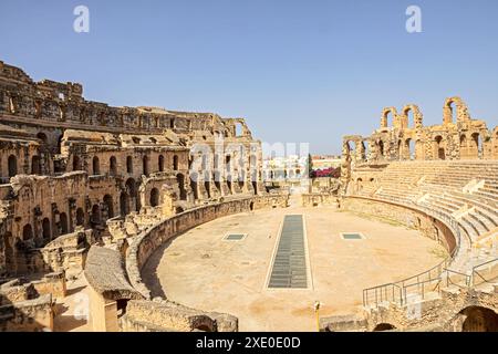 L'un des amphithéâtres les mieux conservés, El JEM, Tunisie Banque D'Images