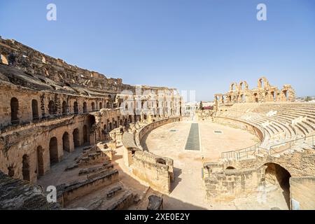 L'un des amphithéâtres les mieux conservés, El JEM, Tunisie Banque D'Images