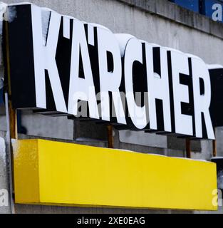 Panneau Karcher (Karcher, Alfred Karcher se & Co. KG) sur un bâtiment Banque D'Images