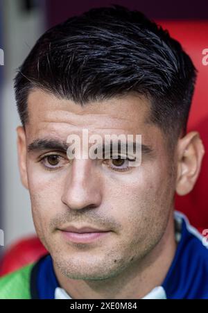 Dusseldorf Arena, Dusseldorf, Allemagne. 24 juin 2024. Euro 2024 Groupe B Football, Albanie contre Espagne ; Alvaro Morata (ESP) crédit : action plus Sports/Alamy Live News Banque D'Images