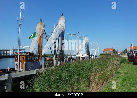 Coupe-pêche à Makkum sur l'IJsselmeer Banque D'Images