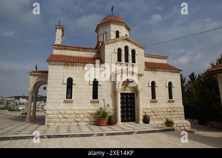 Église orthodoxe grecque de Bethphage, c'est là que Jésus-Christ monte un poulain pour aller à Jérusalem, la procession annuelle du dimanche des Rameaux commence ici. Banque D'Images