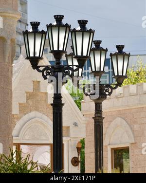 Lampadaire stylisé antique à Moscou, Russie Banque D'Images