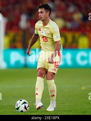 Martin Zubimendi d'Espagne lors du match UEFA Euro 2024 opposant Albanie - Espagne, Groupe B date 3, a joué à la Dusseldorf Arena le 24 juin 2024 à Düsseldorf, Allemagne. (Photo de Sergio Ruiz / Sipa USA) Banque D'Images